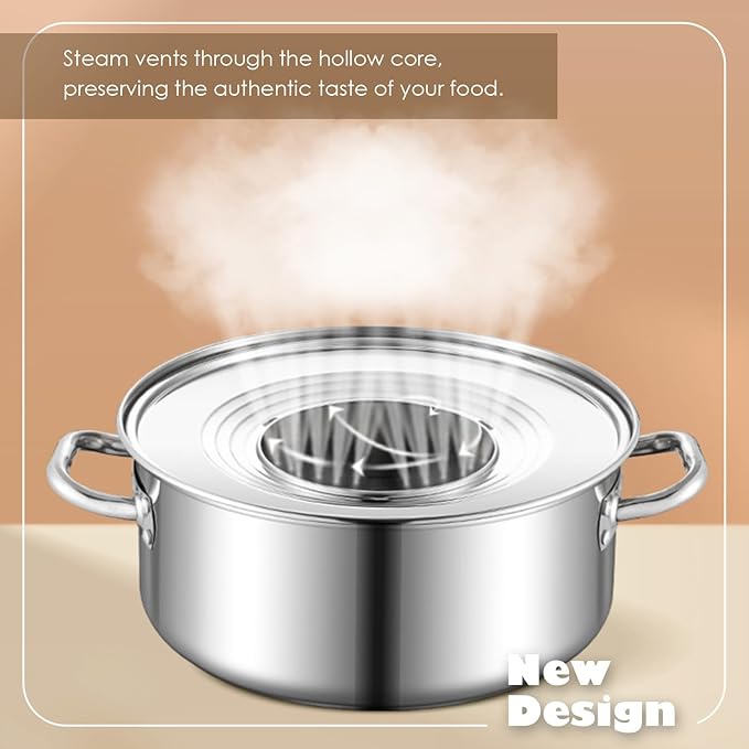 Stainless Steel Steamer Ring, Fits 7 to 12-Inch Bamboo Steamer Baskets, Steaming Adapter for Asian Food, Cooking for Dumpling, Dim Sum, Rice, Veggie, Vegetable, Steam Pot