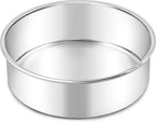 LIANYU 6 Inch Round Cake Pan, Stainless Steel Baking Layer Cake Pan Tin, Heavy Duty Metal Round Tier Baking Tins, 2In Tall, Oven & Dishwasher Safe