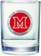 Heritage Pewter Miami of Ohio Double Old Fashion | Double Rocks Glass 14 OZ for Liquor | Expertly Crafted Pewter Glass