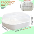 Microwave Steamer for Vegetables, Plastic Microwave Vegetable Steamer with Lid for Vegetables Prep Seafood Fish Cooking, White-Rectangle, 10.6Inch