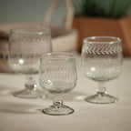 Zodax Tuscan Handmade Etched Glass - Set of 4 (Wine S/4)