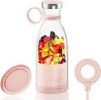 OTPEIR Portable Blender for Shakes and Smoothies with 11.83 Oz Travel Cup and Lid,Durable Stainless Steel Blades for Juice Blending Performance, Pink