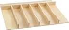 WelFurGeer Solid Birch Wood Silverware Drawer Organizer, Wooden Cutlery Drawer Organizer, Utensil Tray for Kitchen Drawers, Kitchen Utensil Organizer for Silverware, Flatware, Spoons, Forks, Knives