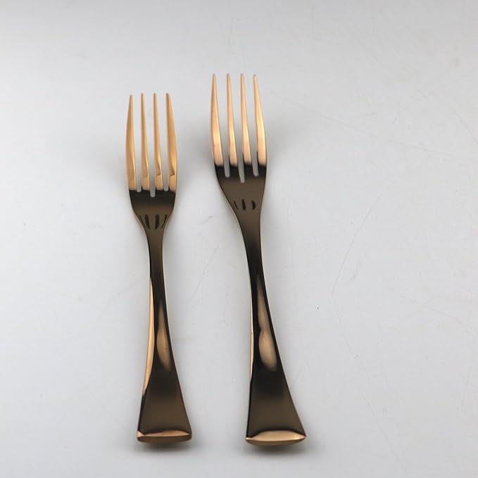 Stainless Steel Mirror Polished Rose Gold Flatware Set , Steak Knife Dinnerware Knife Fork Salad Fork Dessert Spoon 24-piece , Service for 4