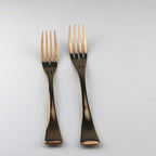 Rose Gold Stainless Steel Mirror Polished Flatware Set, Steak Knife Dinnerware Knife Fork Salad Fork Dessert Spoon 6-piece, Service for 1