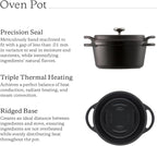 Vermicular Oven Pot | Non-Toxic Enameled Cast Iron Pot | 14cm (0.9 Qt) | Oven-safe | Induction-compatible | Dutch Oven | Made in Japan | Serves 1 | Matte Black