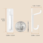 Self Adhesive Wall Hooks for Hanging: Extra Strong 13 LB, Hook for Coat, Towel in Bathrooms, Shower, Kitchen, Wall, Door Hook, White 6 Pack