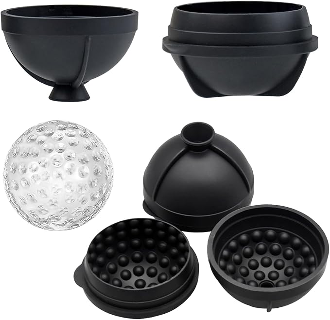 Bangp Golf Ball Ice Molds Set of 2,Whiskey Round Ice Cube Molds, Novelty Sphere Ice Molds Create 2.5 Inch Golf Ice Balls - Each Stone Keeps Your Drinks Cool and Unique,for Men and Women