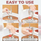 Cherry Pitter Remover Tool Stainless Steel Manual Jujube Pitter, Portable Cherry Core Remover Push Out Pit Remover Tools, More Labor Saving