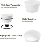 Luvan 4Pcs 12.8oz Butter Warmers for Seafood, Butter Melter with Stands and 20Pcs Tealight Candles,Ceramic Butter Warmer Set for Lobster, Personal Fondue Set Melted Butter Cups for Seafood, Fondue