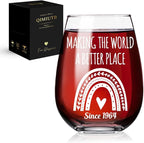 Making The World A Better Place Since 1964 Wine Glasses, Fabulous 1964 Gifts for Women,men, 1964 Gifts for Women and Men, Funny Gag Present for Mom, Sister, Best Fifty Year Old,61th Birthday Gifts-112