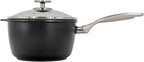 Swiss Diamond Nonstick Hybrid Ceramic and Diamond-Infused Saucepan With Glass Lid, PFAS- and PFOA-free, Dishwasher & Oven Safe Up To 500 °F (3.2 Quart)
