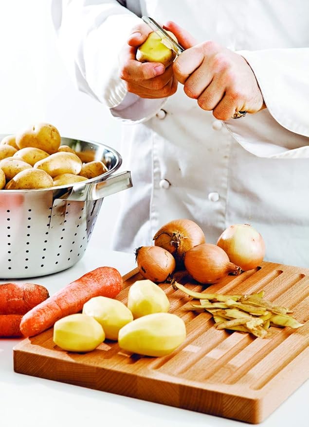 Linden Sweden Soft Grip Peeler - Gray | Rust Resistant Vegetable Peeler with Ergonomic Handle for Safety and Control | Dishwasher Safe Potato Peelers For Kitchen Made In Sweden | 9"L x 2.5"W | 6.5”