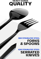 Dalstrong Flatware Cutlery Set - 20 Piece - Black High-Carbon Stainless Steel - Silverware Dinner Knife, Dinner Fork, Dinner Spoon, Dessert Fork, Dessert Spoon - Service for 4 - Table Dinner Set