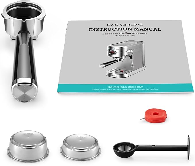 CASABREWS 5418 PRO Espresso Machine 20 Bar, Upgraded Espresso Maker with Powerful Steam Milk Frother, Stainless Steel Coffee Machine with Fast Heating System for Cappuccino, Latte, Silver