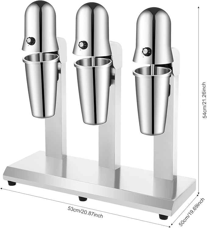 Milkshake Maker Three Head Electric Drink Mixer Commercial Milkshake Blender, 180W Stainless Steel Smoothie Mixer For Making Yogurt, Milk, Cocktails, Smoothies(Three Head,180W)