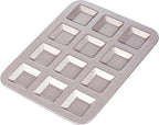 CHEFMADE Financier Cake Pan, 12-Cavity Non-Stick Square Muffin Pan Biscuits Cookies Bakeware for Oven Baking (Champagne Gold