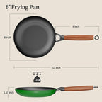 YUTANN Nonstick Frying Pan, 8 inch Enameled Cast Iron Pan Kitchen Healthy Egg Fry Pan Omelette with Detachable Handle, Lightweight Pre-seasoned Cast Iron Skillet, Dishwasher & Oven Safe