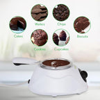 NutriChef Chocolate Melting Warming Fondue Pot - 25W Chocolate Melter 8.8 Oz Capacity - Keep Warm Dipping Function & Removable Pot - Perfect for Melting Chocolate, Butter & Cheese - Parties & Dessert