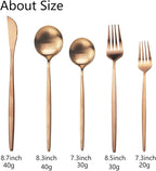 JASHII Flatware Silverware Set Stainless Steel Satin Finish Cutlery Set Service for 6, 30-Piece Spoons And Forks Kitchen Utensil Set, Dishwasher Safe (Matte Rose Gold)