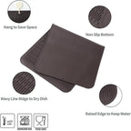Silicone Dish Drying Mat for Multiple Usage,Easy clean,Eco-friendly,Heat-resistant Silicone Mat for Kitchen Counter or Sink,Refrigerator or Drawer Liner Coffee 5XL 36inches x 18inches