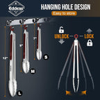 Tongs For Cooking - 7",9" and 12 inch Kitchen Tong Heat Resistant 600 Degrees Stainless Steel Tongs, Heavy Duty Metal Locking Tong, Perfect for Food, BBQ Red Set of 3