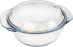Small Glass Casserole Dish With Lid, 1.5L Microwavable Bowl, Easy Grab Baking Dish - Oven Safe