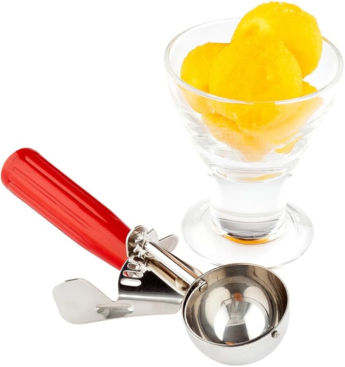 Met Lux 1.75 oz Stainless Steel #24 Portion Scoop - with Red Handle - 1 count box