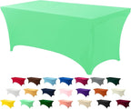 Utopia Kitchen 6FT Spandex Tablecloth [1 Pack, Bright Green] 200 GSM Stretch, Fitted, Washable and Wrinkle Resistant Table Cloth Rectangle Cover for Trade Shows, Wedding, Parties [72Lx30Wx30H Inch]