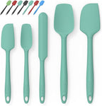Coukre Silicone Spatula Set of 5,High Temperature Resistant, Food Grade Silicone, Dishwasher Safe, for Baking, Cooking (Pure Aqua Green)