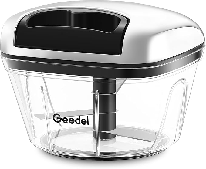 Manual Food Processor Vegetable Cutter, Geedel Pull Chopper with String, Food Chopper Vegetable Cutter for Veggies, Fruits, Salad, Onion, Ginger, Nuts.