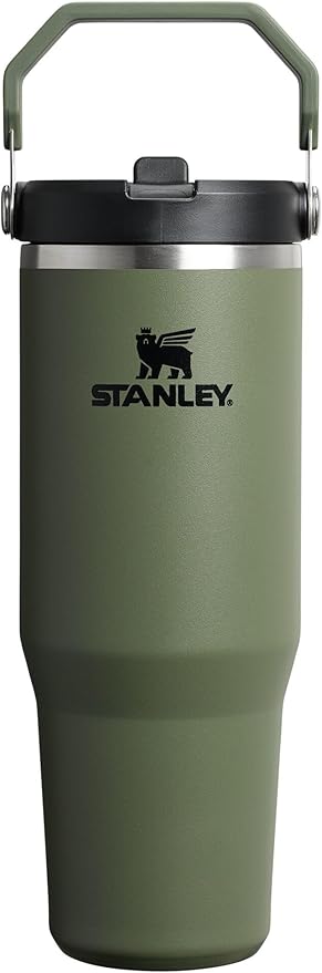 Stanley IceFlow 2.0 Flip Straw Tumbler with Handle 30 oz | Twist On Lid and Flip Up Straw | Leak Resistant Water Bottle | Insulated Stainless Steel | BPA-Free | Dried Pine