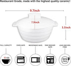 Casserole Dish 1.32 Quart French White Ceramic Bakeware Set with Lids, Chip and Crack Resistant Stoneware Baking Dish, Microwave, Dishwasher, Oven, Freezer and Fridge Safe