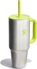 Hydro Flask 40 Oz Travel Tumbler with Handle, Lid and Straw - Insulated Stainless Steel in Stainless Steel Lime