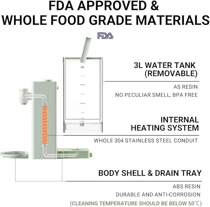 BUYDEEM S9013 Instant Hot Water Dispenser, Countertop Water Boiler & Warmer for Tea, Coffee and Baby Formula, Adjustable 8 Temperatures & 5 Water Outputs, 3L Water Tank(102oz), Green
