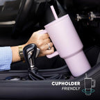 Simple Modern 30 oz Trek Tumbler with Handle and Straw Lid | Cup Holder Friendly Insulated Stainless Steel Travel Mug | Tropical Wave