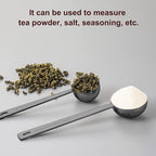 Premium Coffee Scoop Set, Set of 2, Metal Stainless Steel Long Handle Coffee Scoop, Measuring Coffee Spoons Contains 1 Tablespoon (15 ml) and 2 Tablespoons (30 ml) Spoon-Black