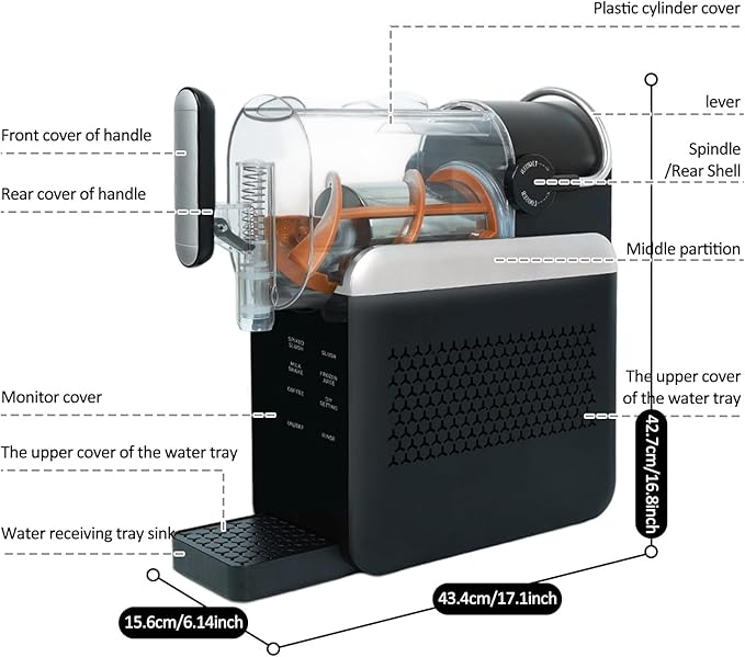 Slushie Machine,Slushy Machine for Home,No Need Ice Cubes,15 Minute Slushy Maker Machine,5 Preset Modes&DIY Mode,Ice Cream Maker,Smoothie/Milkshake/Frozen Juice/Coffee/Cocktail (WHT)