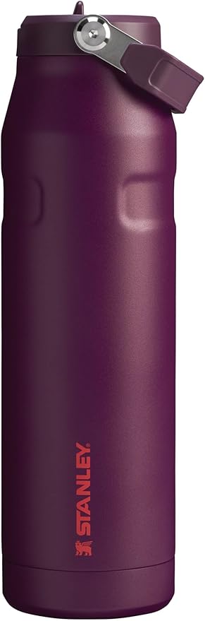 Stanley IceFlow Flip Straw 2.0 Water Bottle 36 OZ | Built-In Straw with Larger Opening | Lightweight & Leak-Resistant | Insulated Stainless Steel | BPA-Free | Plum