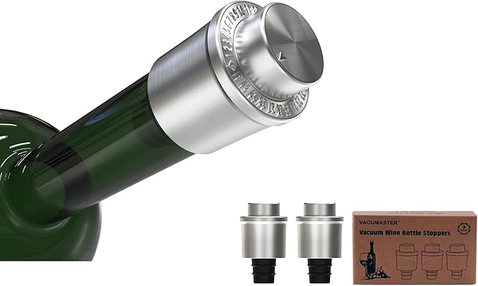 Wine Stoppers Vacuum for Wine Bottles - 3-Pack Stainless Steel Wine Vacuum Pump with Date Markers, Reusable, Leak-Proof Wine Corks, Perfect Gifts for Wine Lovers & Bar Accessories