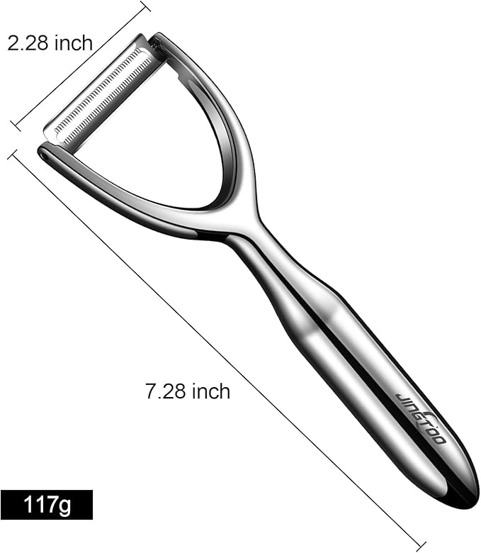 Premium Vegetable Peeler Stainless Steel，Ultra Sharp Potato Peeler, Swivel Blade Fruit Veggie Peeler for Kitchen, Apple Carrot Y Peelers Ergonomic Non-Slip Handle - 5 Years Warranty (Serrated)