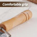 Small Marble Rolling Pin Pizza Roller with Dough Scraper Cutter, Marble Roller Non-Stick T-Type, For Cake Baking Tortilla Fudge Pizza Cookies and Other Kitchen Baking Cooking (Black).