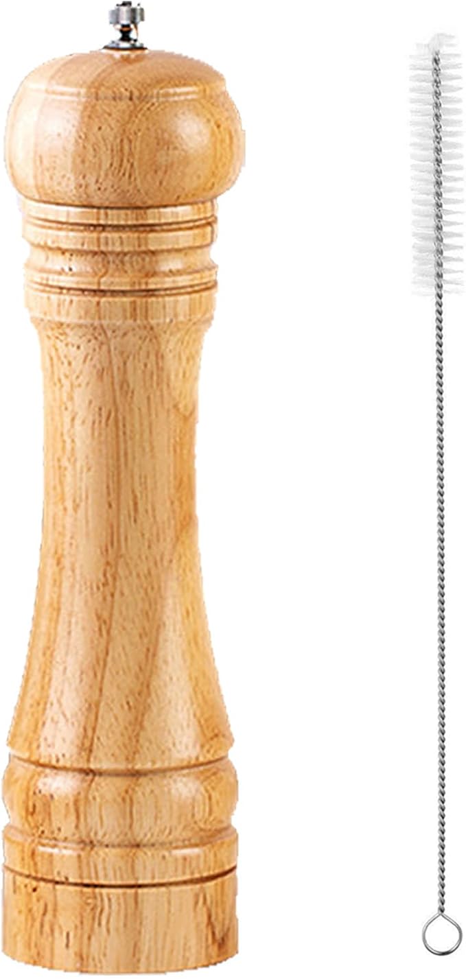 Wooden Pepper Grinder Pepper Mill Kit Manual Mills Solid with Strong Adjustable Ceramic Grinders for Grinding Spices, Cumin, Sesame, Paprika,