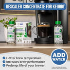 Keurig Compatible Descaling Solution. 2 Bottles of Descaler Solution. Descaling Kit Removes Limescale For Hotter Coffee. 4 Uses Descaler For Keurig Coffee Makers.