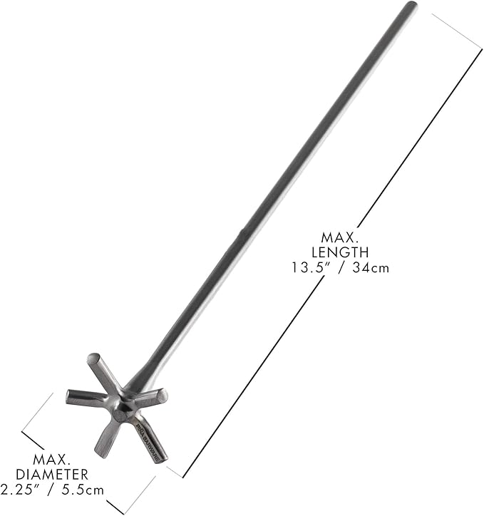 Piña Barware Swizzle Stick Stirrer - Stainless Steel with Smooth Matte Finish (One Swizzle Stick)