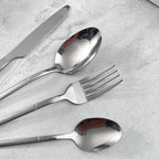 Silverware Set for 4 Modern 16 Piece 18/10 Stainless Steel Square Flatware Set Nice Weight Mirror Polished Kitchen Utensils Cutlery Sets for Home Restaurant Wedding Tableware Dishwasher Safe