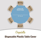 Party Solids 12-Pack Premium Plastic Tablecloth 84in. Round Table Cover - Light Blue