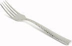 Fortessa Lucca Faceted 18/10 Stainless Steel Flatware Salad/Dessert Fork, Set of 12