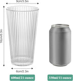 Topsky 20-ounce Plastic Water Tumblers | Set of 4 Transparent Unbreakable Drinking Glasses Clear Acrylic Reusable Juice Wine Cups for Home Picnic Party, Dishwasher Safe, Stackable (Transparent)