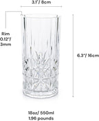 BELLAFORTE Shatterproof Tritan Tall Tumbler, Set of 4, 18oz - Myrtle Beach Drinking Glasses - Unbreakable Plastic Glasses Drinking for Gifting, Parties- BPA Free - Dishwasher Safe-Mix color